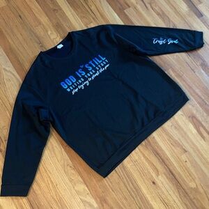 Women’s Plus 2XL Trust God Black Polyester Sweatshirt New Without Tags